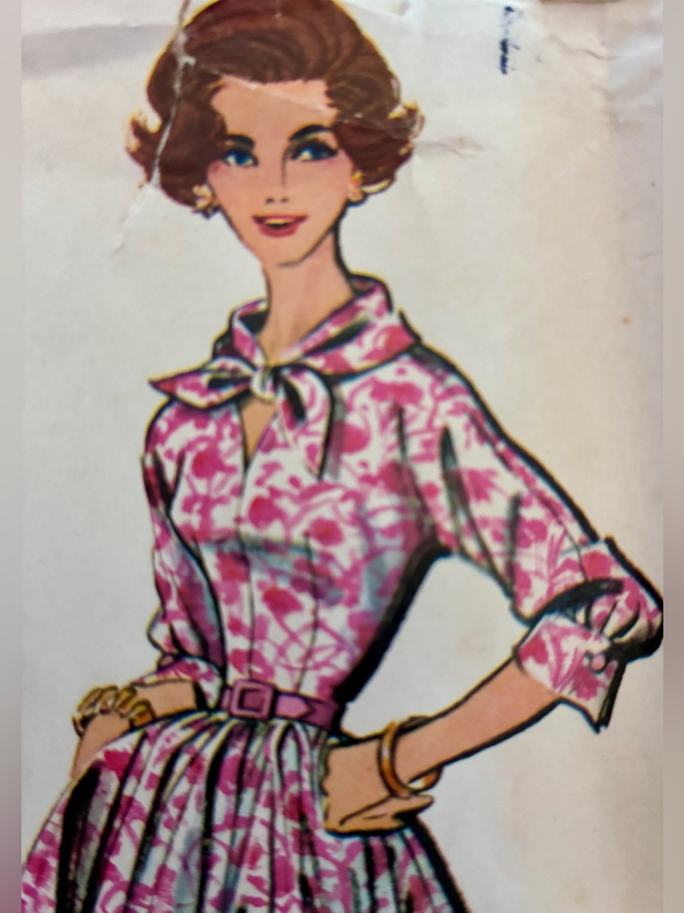 Vintage 1957 McCalls Tie-Neck Dress Pattern